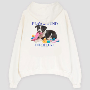 Kaotiko Washed Die Of Love Ivory Sweatshirt AR057-01-G002