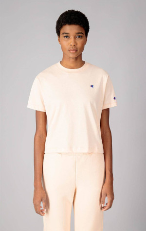 Champion WMNS C LOGO CROPPED T-SHIRT Prairie Sunset