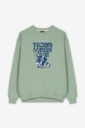 Kaotiko Techno Lovers Club Fresh Green Sweatshirt AP022-01-M002