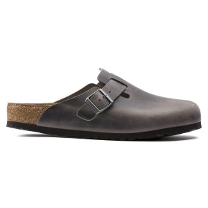 Birkenstock Boston Soft Footbed Oiled Leather Iron 1013255 (Regular)