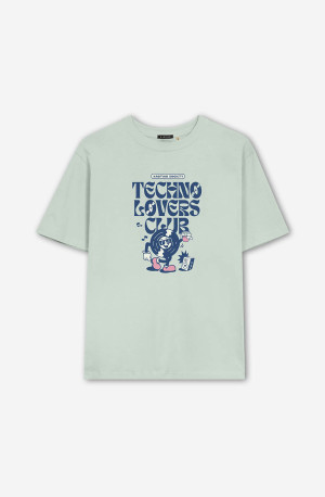 Kaotiko Washed Techno Lovers Club Apple Green T-shirt AP064-01-G002