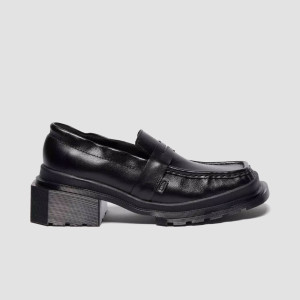 Dr. Martens Maybole Square Toe Ruched Leather Loafersa 42063001