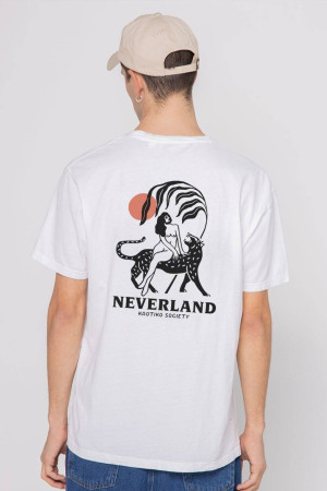 Kaotiko Biała Koszulka Neverland Washed T-shirt