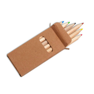 Farbenfrohe Begleiter – 6er Buntstifte-Set aus nachhaltigem Holz im Öko-Karton, ideal für Schulkinder & Geschenke | LOOXIS