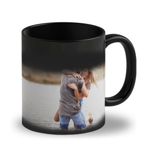 Zaubertasse mit eigenem Motiv - Dein Bild erscheint mit heißem Getränk, magischer Überraschungseffekt, innen schwarz, 325ml | LOOXIS