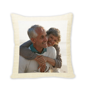 Hochwertiges personalisiertes Fotokissen selbst gestalten – Dein Bild auf einer von vier Stoffarten, Leinen, 40x40cm | LOOXIS