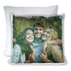 Hochwertiges personalisiertes Fotokissen selbst gestalten – Dein Bild auf einer von vier Stoffarten, flauschig, 40x40cm | LOOXIS
