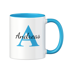 Personalisierte Tasse mit deinem Namen – Individuelles Design für ein tolles Geschenk, Farbe Hellblau | LOOXIS