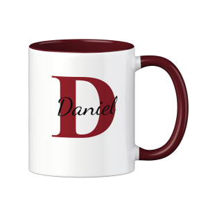 Personalisierte Tasse mit deinem Namen – Individuelles Design für ein tolles Geschenk, Farbe Dunkelrot | LOOXIS