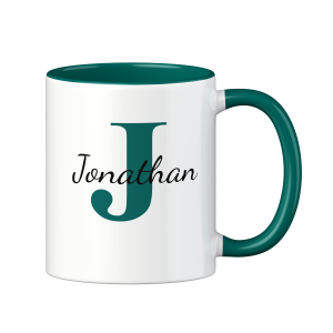 Personalisierte Tasse mit deinem Namen – Individuelles Design für ein tolles Geschenk, Farbe Dunkelgrün | LOOXIS