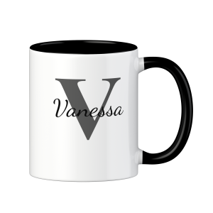 Personalisierte Tasse mit deinem Namen – Individuelles Design für ein tolles Geschenk, Farbe Schwarz/Grau | LOOXIS
