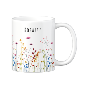 Personalisierte Tasse mit deinem Namen und Wunschmotiv – Individuelles Design für ein tolles Geschenk, Motiv Blumen | LOOXIS