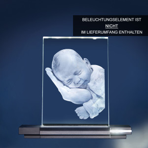 Individuelles 2D-Glasfoto im Flachglas – Hochwertige Lasergravur deiner Lieblingsmomente, Größe M, 15x10x0,8cm, Hochformat | LOOXIS
