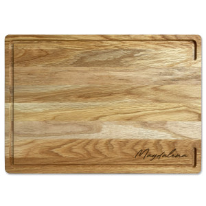 Premium Eichenholz-Schneidebrett mit Wunschgravur Name – tolles Geschenk für Kochbegeisterte, inkl. Lasergravur, 40x40x3cm | LOOXIS