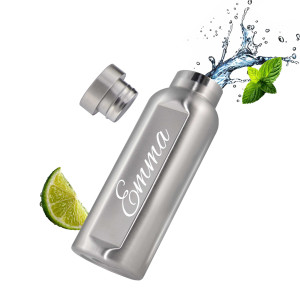 Personalisierte Edelstahl Trinkflasche mit Gravur – auslaufsicher & isoliert, ideal für Schule, Büro & Outdoor | LOOXIS