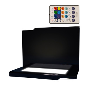 Opera Leuchtsockel für 3D Glasfotos – Stilvolle LED-Beleuchtung mit Netzbetrieb, farbiges und weisses Licht mit Rückwand, Modell 12 - Serenata | 