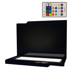 Opera Leuchtsockel für 3D Glasfotos – Stilvolle LED-Beleuchtung mit Netzbetrieb, farbiges und weisses Licht mit Rückwand, Modell 19 - Libretto | 