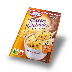 Backmischung Tassenkuchen Schokino von Dr. Oetker als tolle Dreingabe für unsere Motivtassen und Fototassen zum Abrunden des Geschenks | LOOXIS