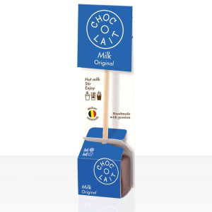 Choc-Au-Lait Trinkschokolade am Stiel von MoMe, Classic Vollmilch, bestellbar als "Kleines Extra" zu unseren Motivtassen und Fototassen | LOOXIS