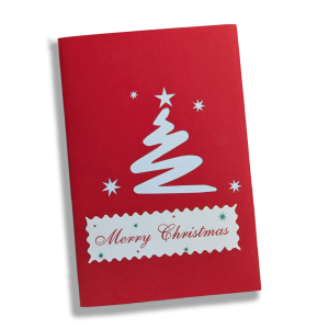 Pop-Up Weihnachtskarte mit 3D Weihnachtsbaum, Kugeln, Geschenken & Stern – ideales Add-On zu personalisierten Geschenken | LOOXIS