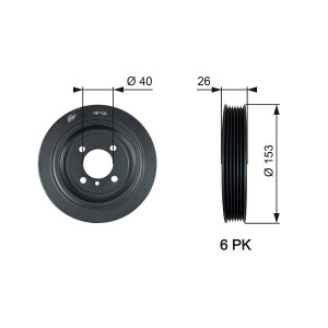 Poulie Damper Gates Tvd1129