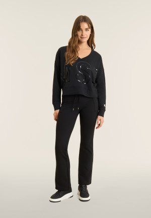 Freddy Felpa donna cropped scollo a V maxi stampa Nero Donna Large