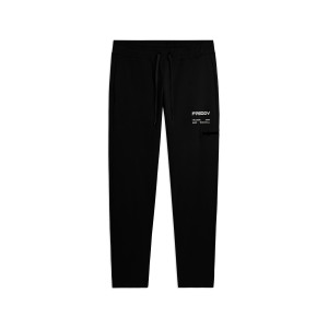 Freddy Pantaloni sportivi gamba dritta con tasca laterale e logo Nero Uomo Xx Large