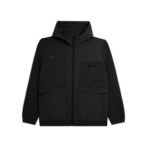 Freddy Felpa Zip Cappuccio con Inserti Nylon Rip-Stop Nero Uomo Small