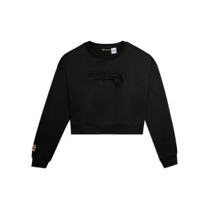 Freddy Felpa cropped girocollo con logo borchie Hello Kitty Nero Donna Extra Small