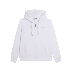 Freddy Felpa Cappuccio con Zip e Logo  Bianco Donna Extra Large