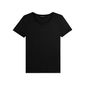 Freddy T-shirt manica corta con dettaglio cut out e strass Nero Donna Small