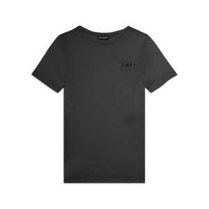 Freddy T-shirt manica corta con strass a forma di taschino  Nero Donna Extra Small