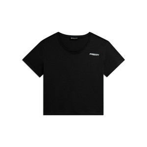 Freddy T-shirt Manica Corta Cropped con piccolo Logo  Nero Donna Extra Large