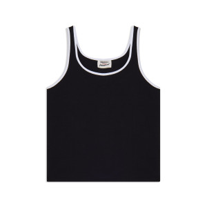 Freddy Canotta slim con bordi a contrasto Nero-Bianco Donna Extra Small