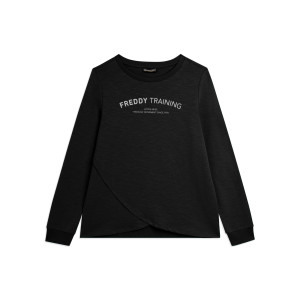 Freddy Felpa con Scollo Girocollo e Fronte a Incrocio Nero Donna Large