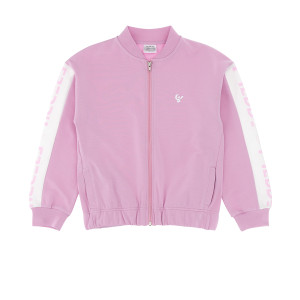 Freddy Felpa stile bomber jacket maniche con bande laterali logate Pink Junior 3 Anni