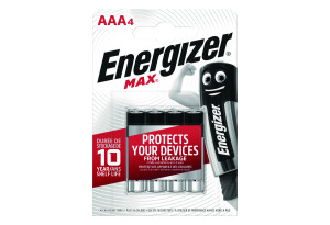 Μπαταρία Energizer Αλκαλική Max AAA, 4 Τεμαχίων