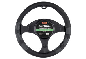 Κάλυμμα Τιμονιού Kaver Dynamic Estoril Φ38cm Μαύρο/Γκρι