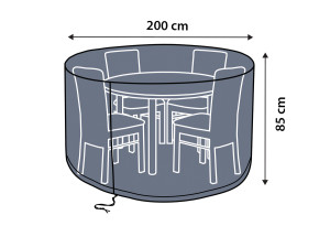 Κάλυμμα Τραπεζιού Home&Camp Φ200xΥ85cm Γκρι
