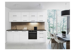 Έτοιμη Κουζίνα B&W Style Kim Λευκή Μ270xΠ60xΥ210cm με Πάγκο