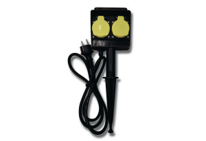 Διπλή Πρίζα Κήπου Σούκο Plug On Καρφωτή 1.5m
