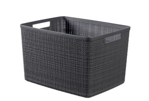 Καλάθι Αποθήκευσης Πλαστικό Curver Jute Cube M28xΠ28xY27cm 17lt Γκρι