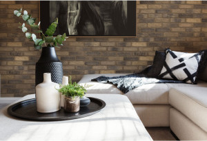 Επένδυση Τοίxου Τσιμέντο Masterbrick Khaki Flat 21.5x5.5cm Γκρι/Καφέ