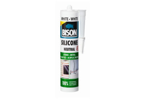 Σφραγιστικό Σιλικόνης Ουδέτερο Bison 280ml Λευκό