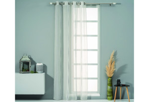 Κουρτίνα Easy Home Arcelia 260x140cm Γκρι/Ασημί με Τρουκς