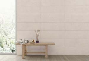 Ντεκόρ Τοίχου Κεραμικό Epoca Stripes 25x75cm Κρεμ