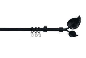 Κουρτινόβεργα Homefit Leaf Επεκτεινόμενη Φ16/19mm 120/210cm Μαύρη
