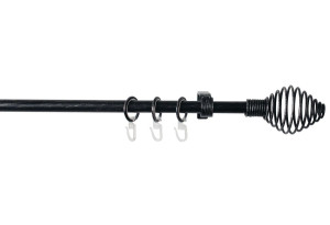 Κουρτινόβεργα Homefit Modena Επεκτεινόμενη Φ16/19mm 120/210cm Μαύρη/Ασημί
