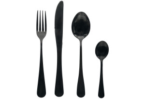 Μαχαιροπήρουνα Secret de Gourmet Five Shadow Μαύρα Σετ 16 Τεμαχίων