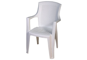 Πολυθρόνα Πλαστική Miltoplast Bari Λευκή 57x46x91cm